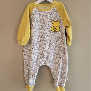 Winnie the Pooh long sleeved footless romper/footie